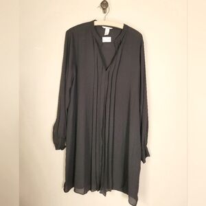 H&M Classic Black Long Sleeve Blouse Dress US14